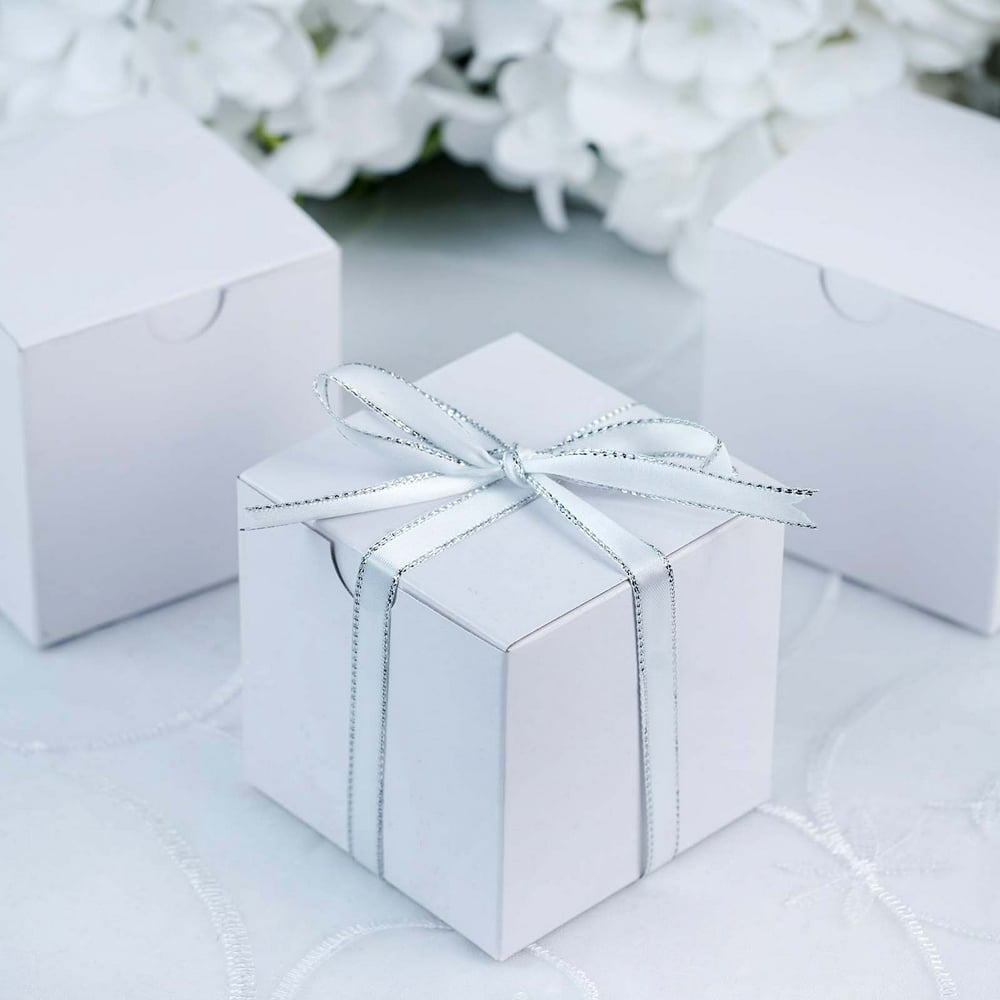 Efavormart 100 pcs of 3x3x3 White Favor Box for Candy