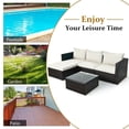 thumbnail image 2 of Spaco 5 Pieces Patio Rattan Furniture Set with Coffee Table-Off White, Wicker Furniture Conversation Sets, Coffee Table for Garden, Poolside, Backyard, 2 of 9