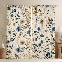 Manfei Teens Chic Flowers Girl Curtains Pack of 2 (42x84 Each),Botanical Plants Curtains Blackout,Spring Graden Bedroom Curtains,Microfiber Bedroom Decor