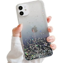 Soft Case for iPhone 11, 6.1-Inch, Bling Glitter Silicone TPU Bumper Sparkly Clear Case Girls Women Shockproof Protective Case Cover Compatible with iPhone 11, Gradient Black
