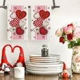 thumbnail image 2 of qefuia Pink Stripe Heart-Shaped Buttons Valentine''s Kitchen Towels Dish Towels, 18x26 Inch Farmhouse Wedding Decoration Hand Towels Set of 2, 2 of 6