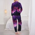 thumbnail image 3 of Pajama Sets for Women 2 Pcs, Artistic Purple Starry Sky Tree Button Down Long Sleeve Sleepwear Lounge PJ Sets, 3 of 6