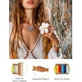 thumbnail image 4 of Wearlizer Boho Stone Bracelet Compatible with Versa 4 Band/Versa 3/Sense 2/Sense Band for Women, Stylish Adjustable Handmade Solo Loop Chakra Energy Colorful Natural Stone Rope Braided Watch Strap, 4 of 6