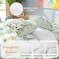 thumbnail image 4 of Happy Easter Gnome Queen Size Comforter Set, Rabbits Daisy Flower Green Plaid Egg Bedding for All Seasons, 4 Pcs Bed Set, 1Quiltcover (90"x92") ,1Sheet(94"x116"), 2Pillowcases (30"x20"), 4 of 9