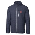 thumbnail image 2 of Men's Cutter & Buck Heathered Navy Cleveland Guardians Rainier Eco Insulated Full-Zip Puffer Jacket, 2 of 3