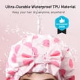 thumbnail image 4 of Gorro de ducha LitBear de lujo con forro de seda impermeable con lunares rosas, 4 of 8