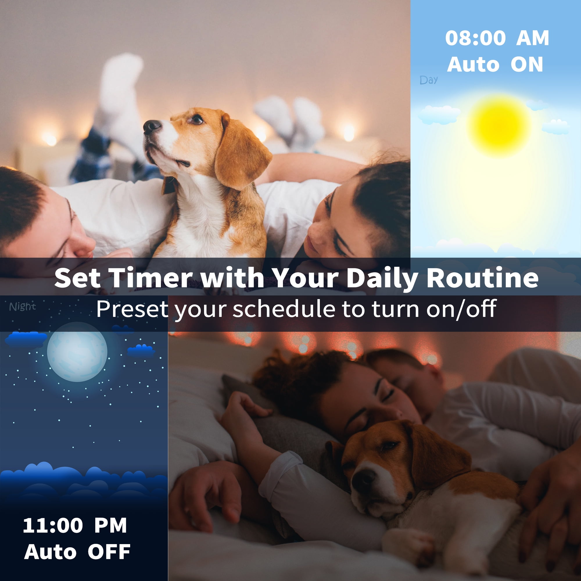 DAYBETTER 100FT Led Lights,Music Sync Strip Lights with APP and Remote Control,RGB Color Changing Lights for Bedroom Indoor Decor(2 Rolls of 50ft)