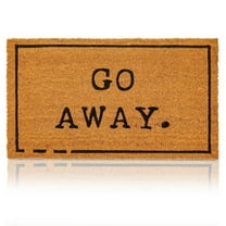 Go Away Doormat, Funny Front Door Welcome Mat for Outdoor Porch or Patio, Natural Coco Coir (17 x 30 In)