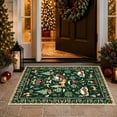 thumbnail image 5 of Christmas Door Mat, Non‑Slip Crystal Velvet Welcome Rug, Santa Reindeer Printed Floor Mat for Entryway Indoor Holiday Home Decor, 5 of 5