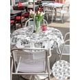 thumbnail image 5 of Outdoor Tablecloth with Umbrella Hole for Patio/Picnic/Party/Camping, Spring Floral Waterproof Table Cloth Round Cover Washable, Grey Dandelion Plants Pastoral Flower Botanical (Dia 54"), 5 of 8