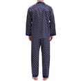 thumbnail image 3 of INSPIRAR CHIC Conjunto de Pijamas de 2 Piezas para Hombre, Camisón de Botones con Estampado, Patrón Casual, Talla S, Azul Oscuro, 3 of 6