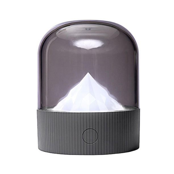 Lámpara LED moderna con carga USB, luz para dormir y mesa ajustable. gris ahumado
