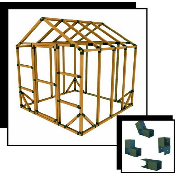 8X8 GREENHOUSE - DIY FRAMING BRACKET KIT (lumber not included)