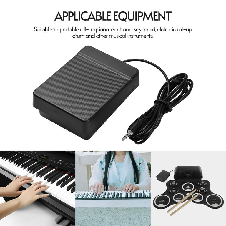 3.5mm Interface Compact Sustain Pedal Universal Single Pedal for Musical  Instruments Portable Roll Up Piano Electronic Keyboard Elctronic Roll Up  Drum