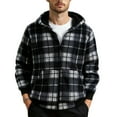 thumbnail image 4 of Fnooota Mens Fleece Lining Jackets, Long Sleeve Warm Fashion Zip up Plaid Jackets with Hood Multicolor Size 2XL, 4 of 4