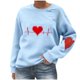 thumbnail image 3 of RKSTN Valentine Gifts Sweatshirts for Women Oversized Crewneck Valentine's Day Heart Graphic Print Hoodless Sweatshirt Womens Casual Plus Size Round Neck Loose Comfy Sweatshirt Fall Spring Clothes, 3 of 6