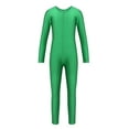 thumbnail image 4 of Lejafay Kids Girls Gymanstics Unitard Full Bodysuit Ballet Dance Costumes Long Sleeve Dancewear Green 3XL, 4 of 6