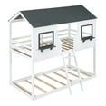 thumbnail image 5 of Aukfa Twin over Twin Bunk Bed with Roof and Window, Wood Playhouse for Kids - White, 5 of 8