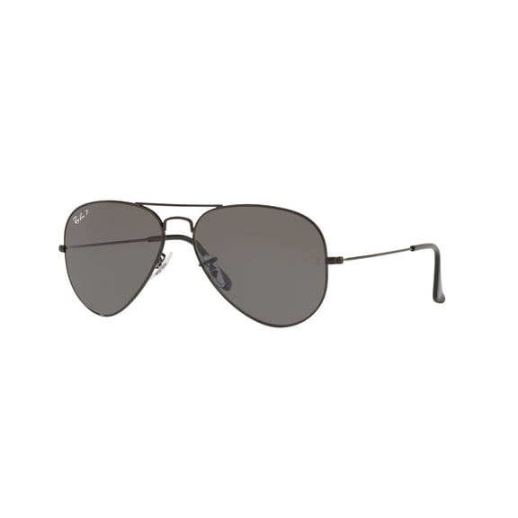 RAY-BAN RB3025 AVIATOR TOTAL BLACK Pilot Shape Sunglasses Polished Black Frame | Polarized Black Lens 58mm