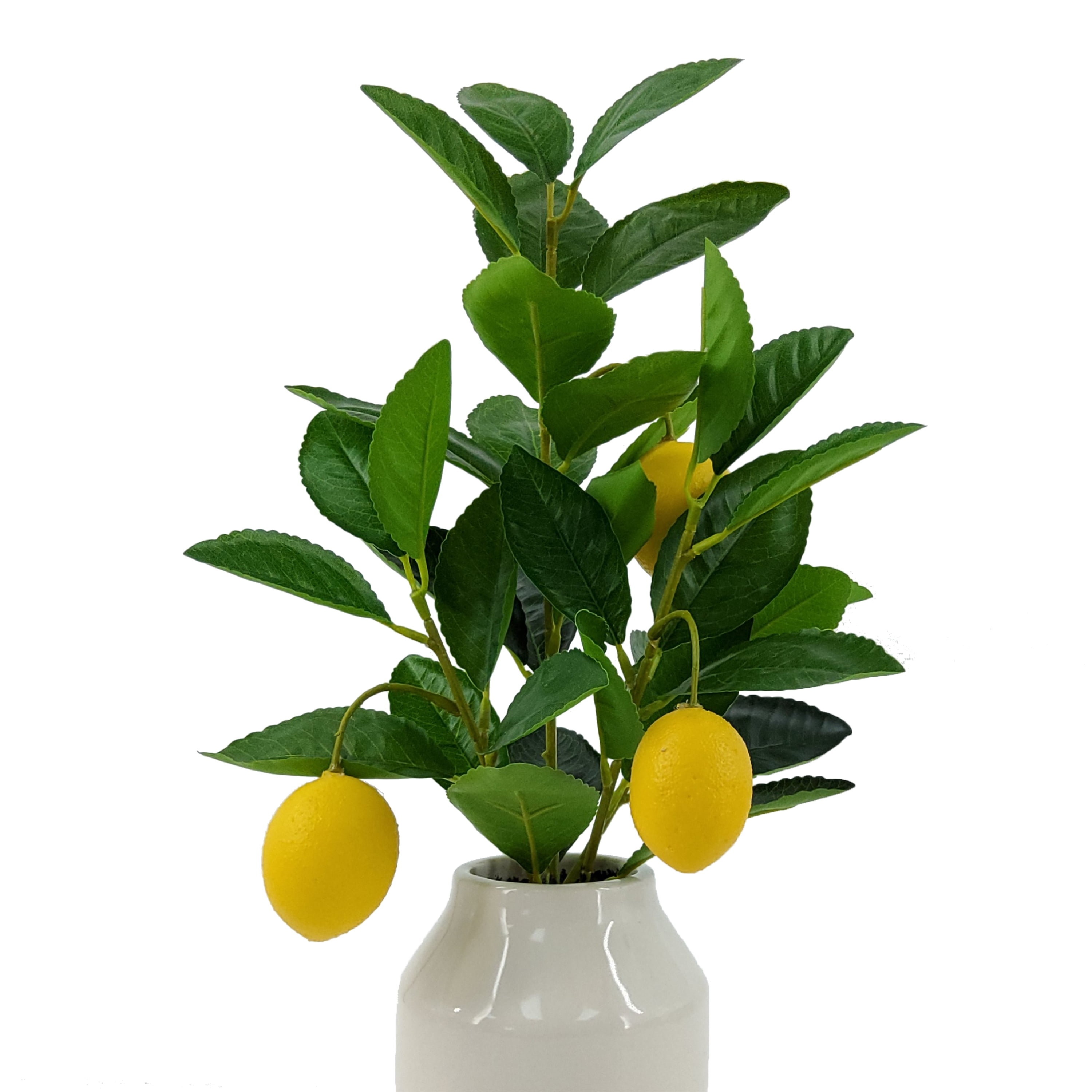 Mainstays by Becky G. & Alejandra 14.5" Artificial Lemon Tree in White Ceramic Vase