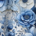 thumbnail image 4 of Designart "Eccentric Blue Watercolor Florals II" Floral Blackout Curtain Single Panel, 4 of 4