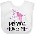 thumbnail image 3 of Inktastic My Yaya Loves Me Unicorn Girls Baby Bib, 3 of 4