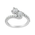 thumbnail image 2 of 10K White Gold 1ct. TDW Two-Stone Diamond Bypass Ring (H-I,I1-I2), 2 of 8