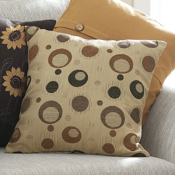 HomeMagic, 18" x 18" Mod Circles Decorative Pillow Cover, Viscose/Polyester