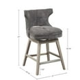 thumbnail image 6 of 25.75" Swivel Counter Stool with Solid Wood Legs, Swivel  BarStool with Nailhead Backrest for Kitchen, Home Bar, Diningroom, Charcoal, 6 of 8