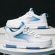 thumbnail image 1 of Zapatillas de skate modernas con estampado del alfabeto para hombre, parte superior de cuero sintético, resistentes al desgaste, antideslizantes, con cordones, para exteriores, estilo urbano., 1 of 5