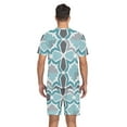 thumbnail image 6 of joogoo Men's Pajama Set Moroccan Geometry V-Neck Pj Shorts Set 2 Piece Loungewear Sleepwear M, 6 of 7