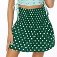 thumbnail image 5 of Idoravan Women's Basic Versatile Skirt Women High Waist Dot Print Mini Skirt Elasticity Waist A-Line Short Skirt, 5 of 9