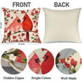 thumbnail image 5 of Valentines Pillow Covers 18x18 - Happy Valentine''s Day Love Cardinal Cushion Pillow Cases - Decorative Farmhouse Linen Throw Pillows Covers for Couch Decor Decoration, 5 of 6
