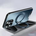 thumbnail image 4 of ELEHOLD for iPhone 15 Pro Case, Compatible with Mag safe Accessory Thin Fit Full Lens Film Protection Electroplate Ring Stand Frosted Shockpeoof Case for iPhone 15 Pro,Blue, 4 of 8