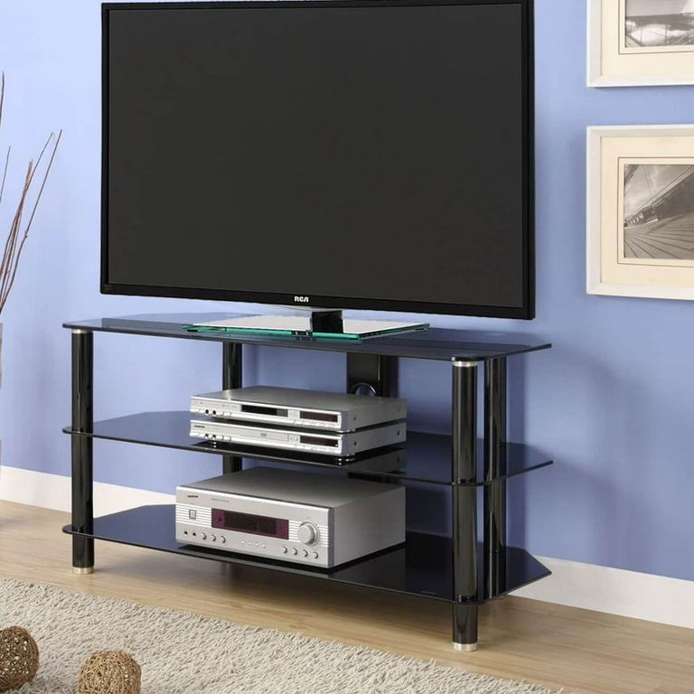 Innovex tv stand black glass deals