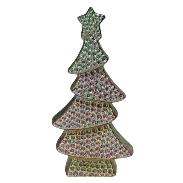 7.25" Iridescent Rainbow Bohemian Christmas Tree Table Top