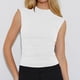 thumbnail image 2 of Camiseta sin mangas de cuello medio para mujer, para el verano, corte ajustado, color liso, poliéster y spandex, estilo juvenil, tallas S-XL, 2 of 8