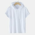 thumbnail image 2 of Men's Casual Short Sleeve Hooded T-Shirt with Adjustable Strap for Autumn Comfort and Style, 2 of 4