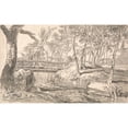 thumbnail image 2 of James Ward 14x11 Black Ornate Wood Framed Double Matted Museum Art Print Titled: River Landscape with a Waterfall, 2 of 5