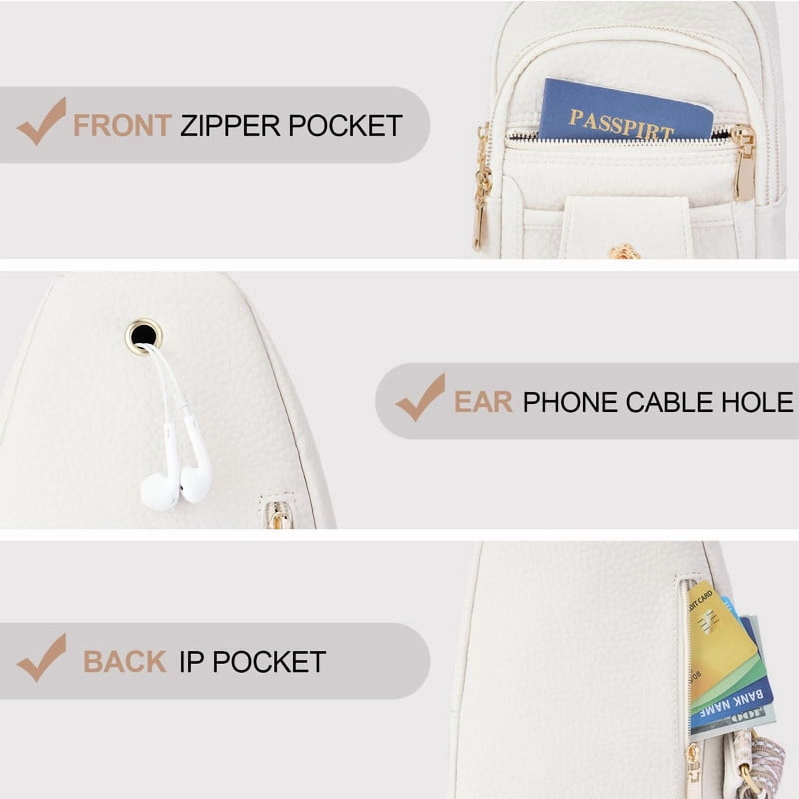 GAEKEAO Sling Bag Crossbody Bags for Women Vegan Leather Fanny Pack Chest Travel Anti Theft Purse Shoulder Bag handbags Gifts