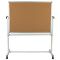 thumbnail image 6 of Flash Furniture HERCULES Series 53"W x 62.5"H Reversible Mobile Cork Bulletin Board and White Board with Pen Tray, 6 of 16