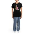 thumbnail image 4 of CafePress - Sock Monkey Monogram Girl S Women's Dark Pajamas - Women's Short Sleeve Print T-Shirt and Pants Dark Cotton Pajama Set, 4 of 7