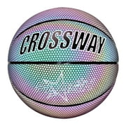 Onever Holographic Basketball Glowing Reflective Basketball Luminous Basketball NO.7 for Night Sports Kids Gifts