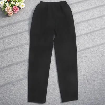 LOLIPPYY Breathable Black Chef Pants Workwear Polyester Cotton Oil Resistant for Culinary Professionals