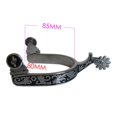 thumbnail image 2 of 2x Éperons Anti-Rouille Style Western pour Équipements de Compétition Noir Argent, 2 of 8