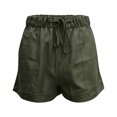 thumbnail image 6 of Women's Utility Shorts with Pockets, Casual Solid Color Elastic Waist Twill Shorts, Summer Lightweight Everyday Cuffed Hem Chino Basic Shorts, 6 of 8