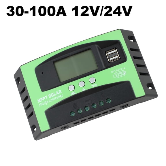 100A MPPT Solar Charge Controller for 12V/24V Solar System Green