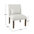 thumbnail image 4 of HomePop Transitional Fabric Parker Accent Chair with Pillow in White, 4 of 12