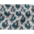 thumbnail image 4 of oneOone Viscose Jersey White Fabric Bird Block Craft Projects Decor Fabric Printed By The Yard 60 Inch Wide, 4 of 5