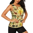 thumbnail image 2 of Balery Ethnic African Camiseta sin mangas estampada ligera para mujer, tops de entrenamiento sin mangas, camisetas de yoga transpirables de secado rápido.-Large, 2 of 7